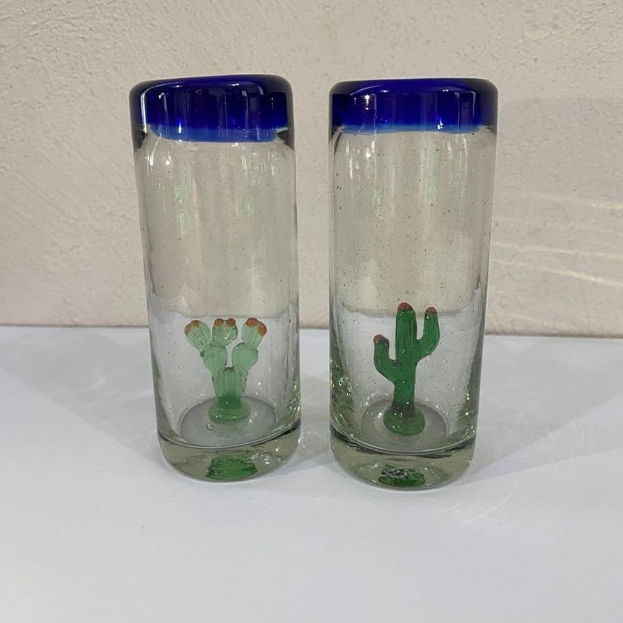 メキシコ産　テキーラ2本セット Amazon | メキシコ テキーラ サボテン ショットグラス 2点セット