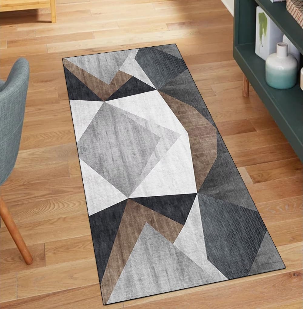 Alfombra de pasillo 100x250 cm antideslizante de retazos para dormitorio 1