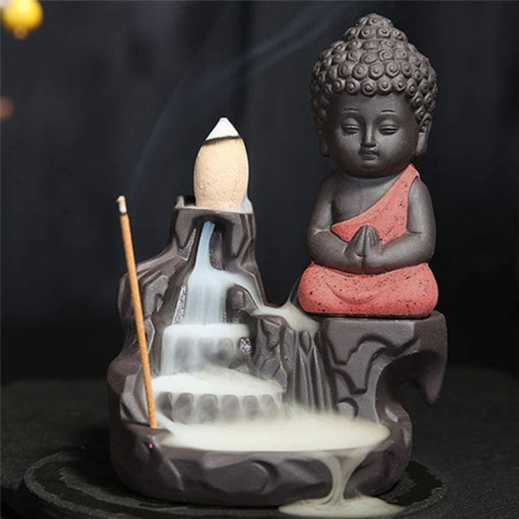 Uchwyt Na Kadzidełko Ozdoby Do Czytelni 4 Sztuk Uchwyt Kadzidła Wieża Z Przepływem Zwrotnym Stożek Porcelana Ceramiczna Budda Mnich Kadzidło Palnik Home Office Herbaciarnia Dekoracja