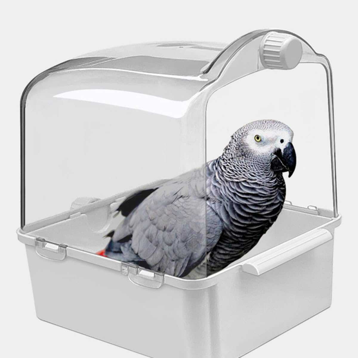 Vogelbadewanne aus Kunststoff Weiß für Wellensittiche und Nymphensittiche