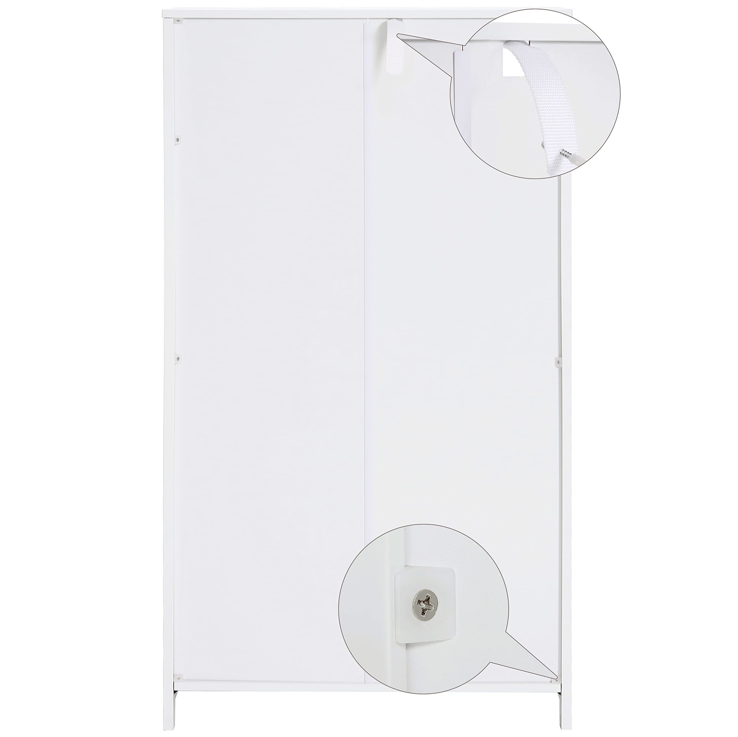 WEENFON Bathroom Cabinet, Storage Cabinet with 2 Drawers & 2 Shutter Doors, Free Standing Floor Cabinet with Adjustable Shelf, for Living Room, Hallway, Home Office, TAN