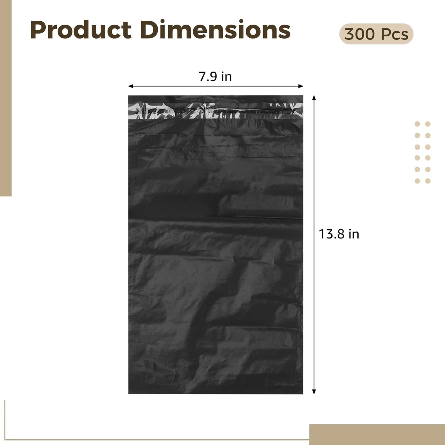 300 Pcs Ostomy Pouch Disposable Bag, 7.9 x 13.8 in Opaque Disposal Sacks, Strong Self Adhesive, 9 Mil Thickness, Reusable Ostomy Pouch for Colostomy Waste, Diapers & Incontinence Pads