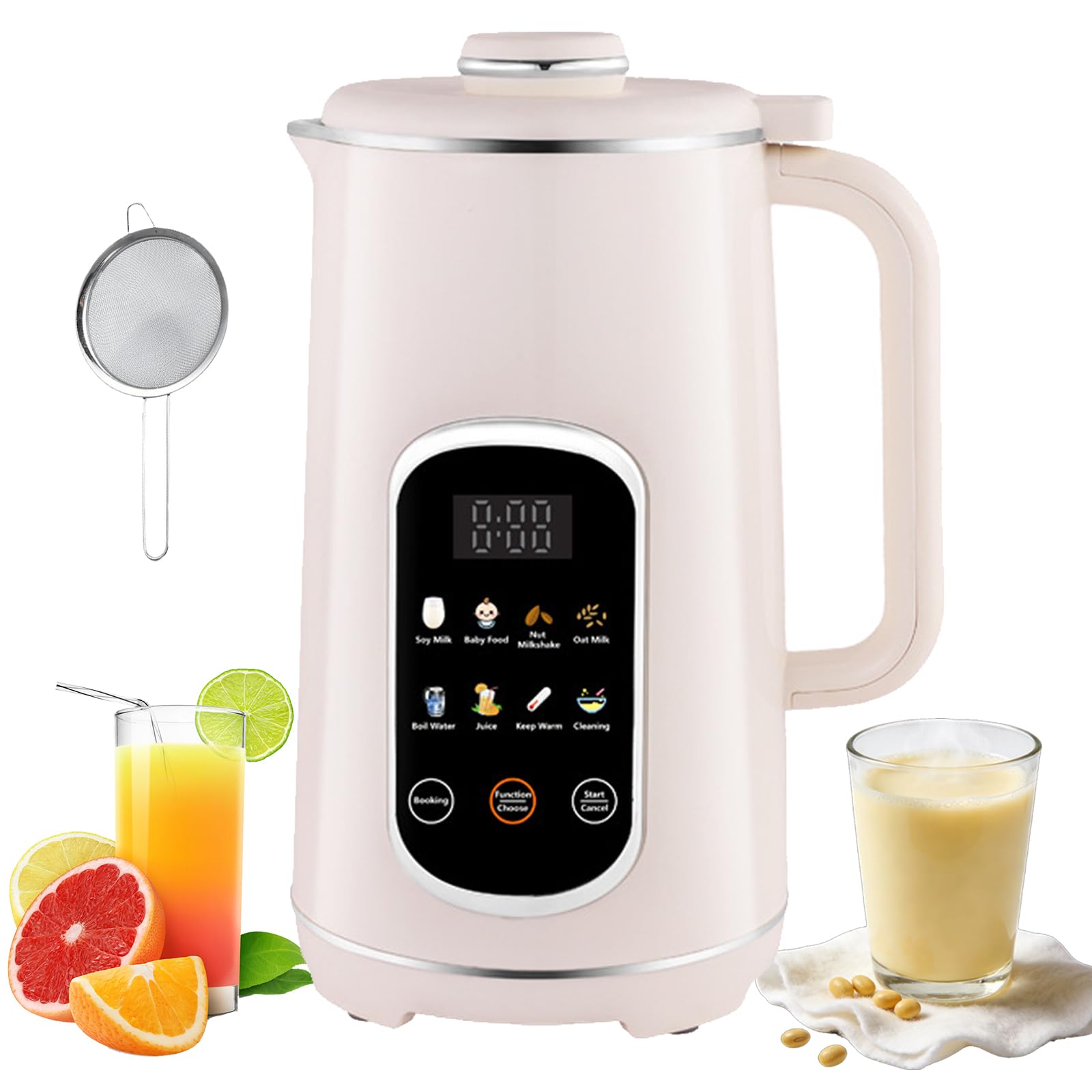 Automatyczna Maszyna Do Mleka Orzechowego, 1,2 L, Automatyczna Maszyna Do Mleka Sojowego Z 12-godzinną Inteligentną Rezerwacją I Podtrzymywaniem Ciepła, Wielofunkcyjna Maszyna Do Mleka Roślinnego