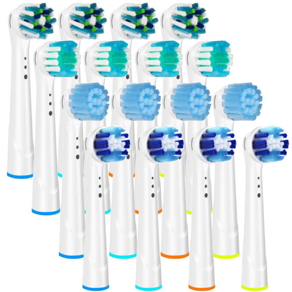 16Pcs Cross Function Replacement Toothbrush Heads Compatible with Oral B Electric Toothbrush Heads