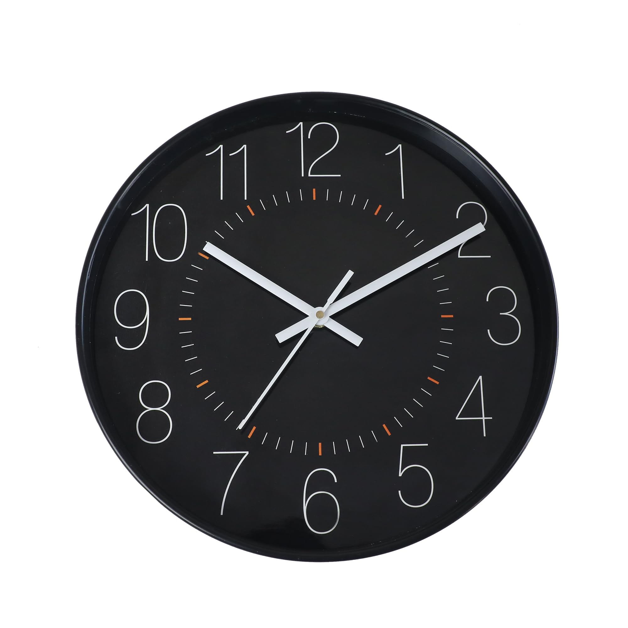 Amazon Brand – Umi 12 Inches Non Ticking Silent Quartz Round Designer Plastic Bold Number Wall Clock for Home Kitchen Bedroom Hall Living Room Office (132-BFF BLACK)