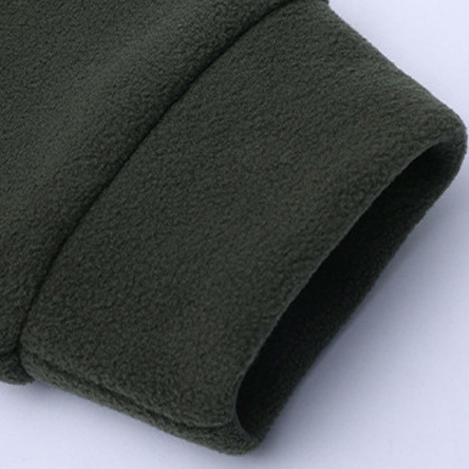 Polaire Homme sans Capuche Fleece Jacket Zippées Sweatshirt avec Poches Gilet Doublure Veste D'extérieur Doublé d'hiver De Randonnée