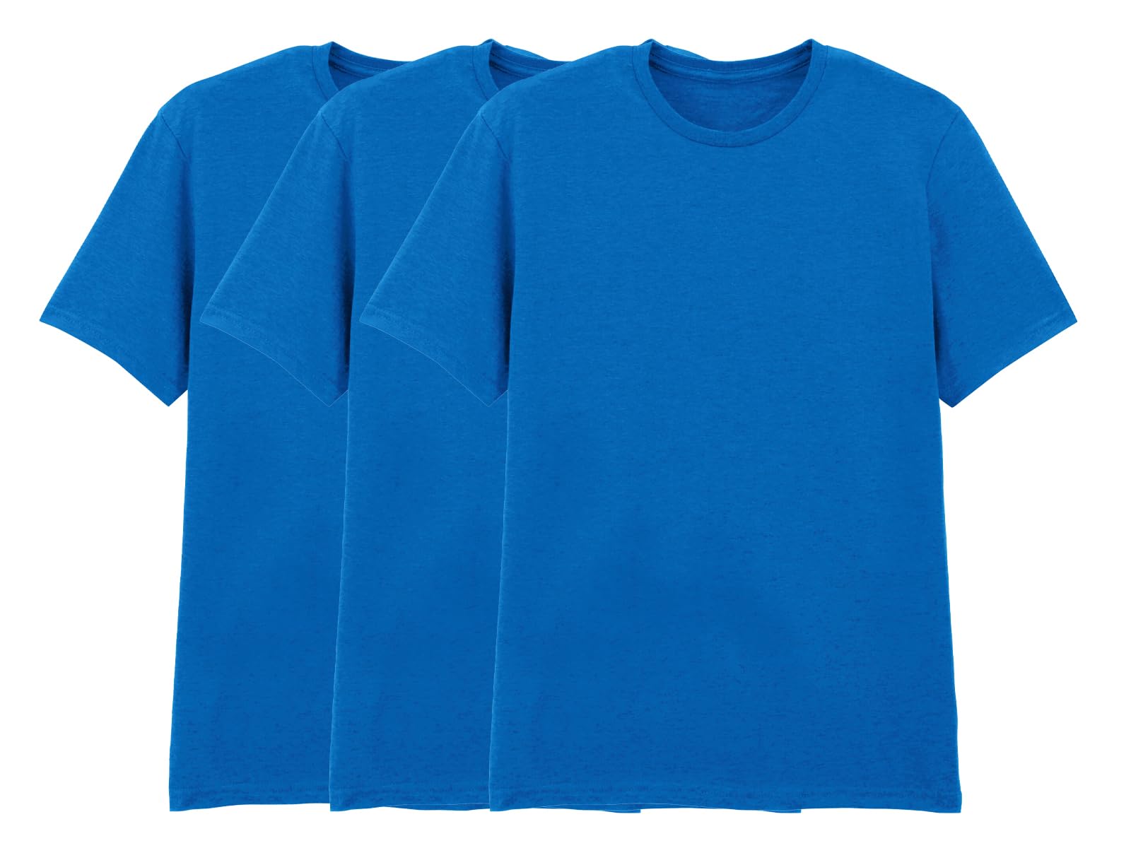 COOZO Pack of 3 Men's Classic Fit Blank Short Sleeve T-Shirts - 3 x Royal - 4XL