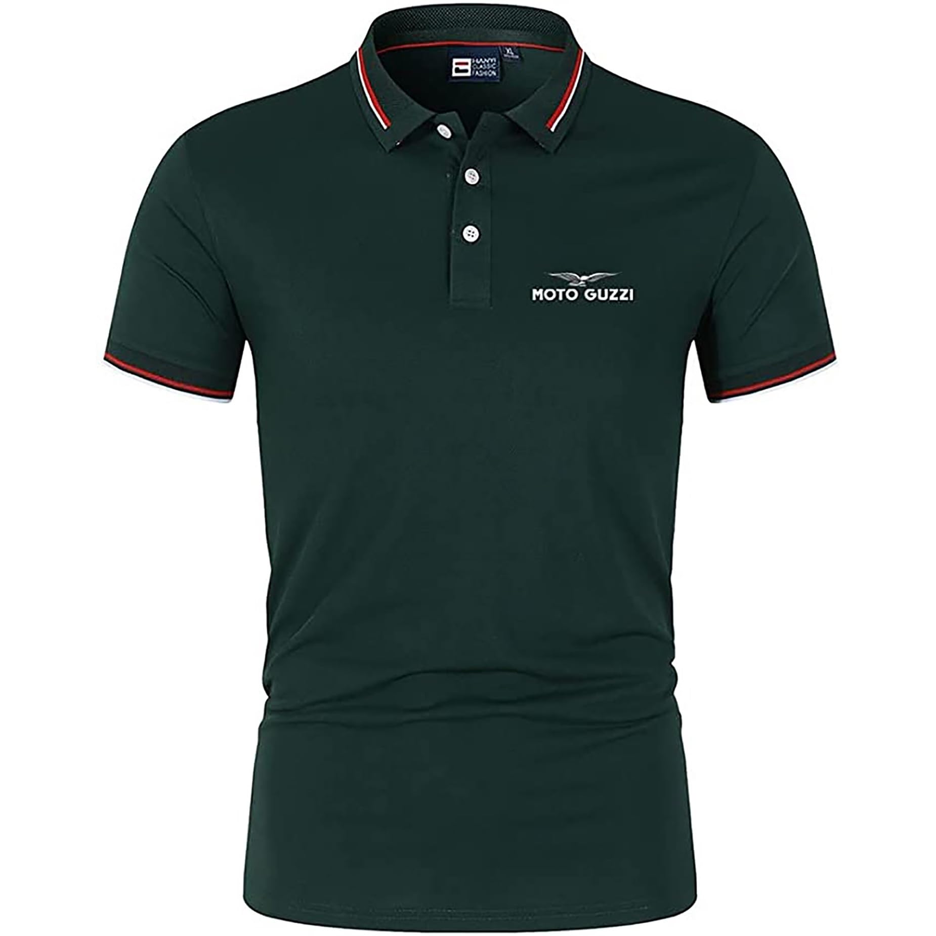 RWRAPS Hombres Verano Camiseta Polo para Moto Guzzi Imprimir Unisex tee Shirt Casual Sudadera De Manga Corta