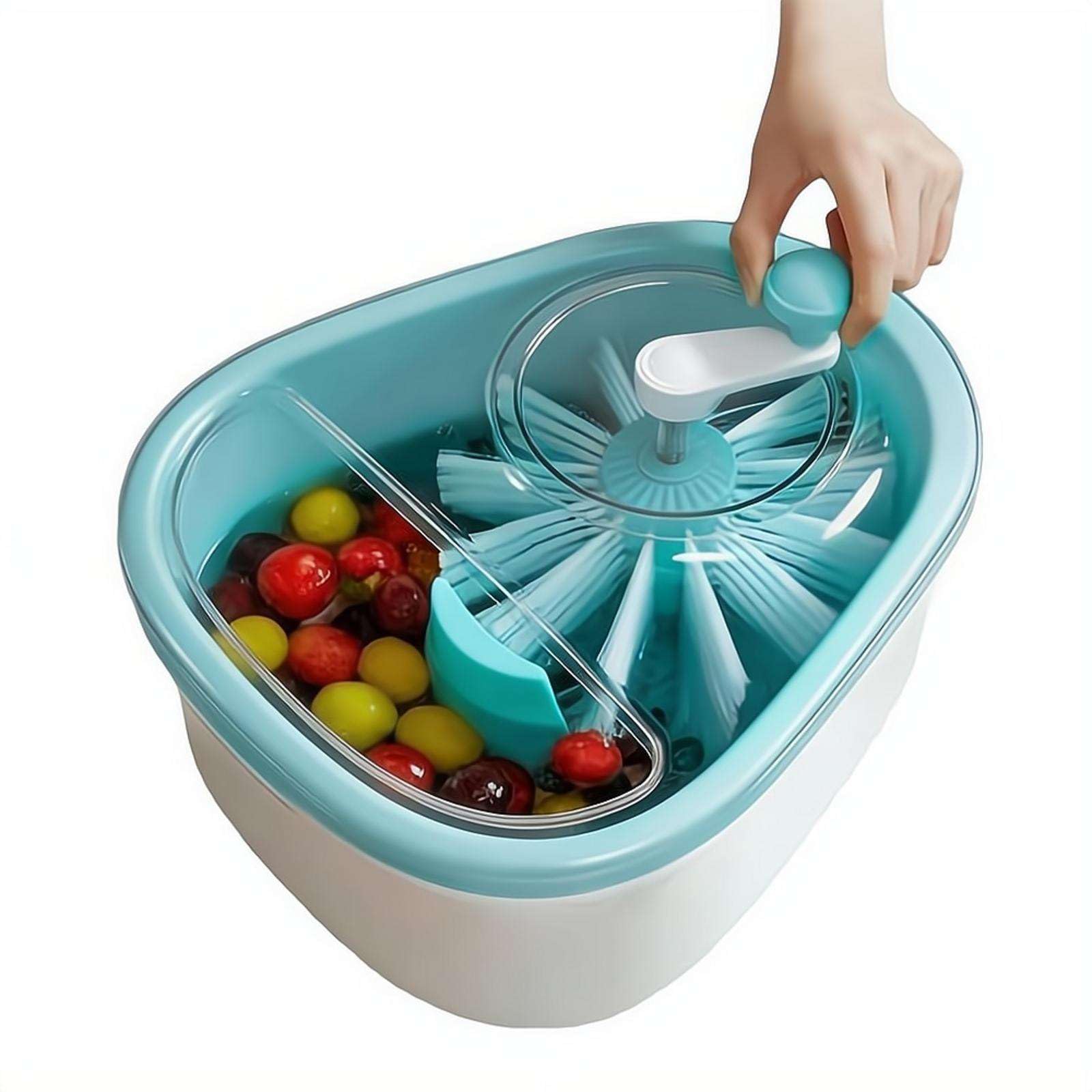 Limpiador de frutas giratorio y colador de plástico Vortex para arándanos y ensalada