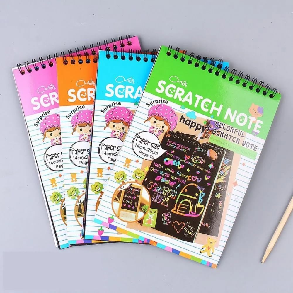 DM – Enterprises Crafts Rainbow Art Scratch Paper Book Sheets 20 Pages (Pack of 2)