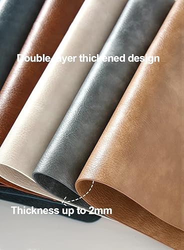 Miniatura 1 de Manteles individuales de piel sintética, color verde, grueso, rectangular, lavable, fácil de limpiar, resistente a las manchas, resistente al calor,