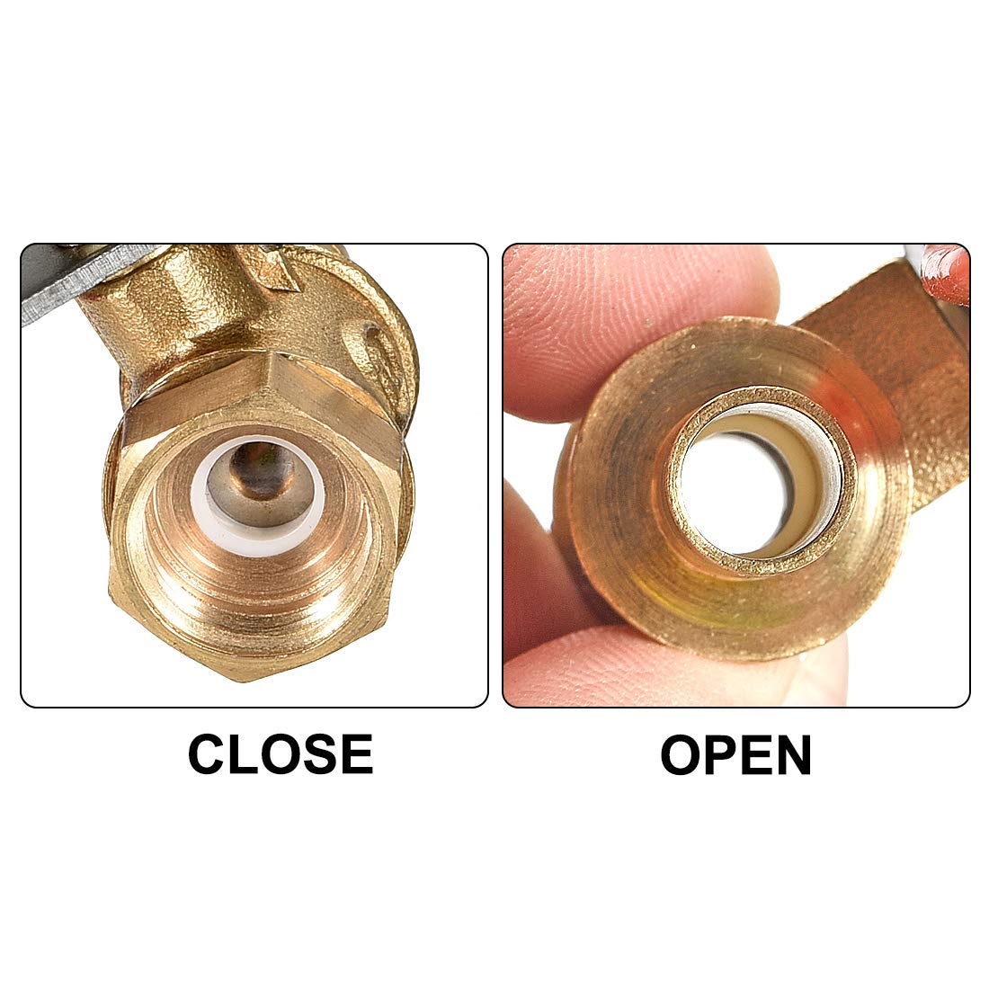 4 Valvole A Sfera In Ottone 1/4" Con Maniglia Rossa - Interruttori A Spegnimento Rapido (BZ918138)