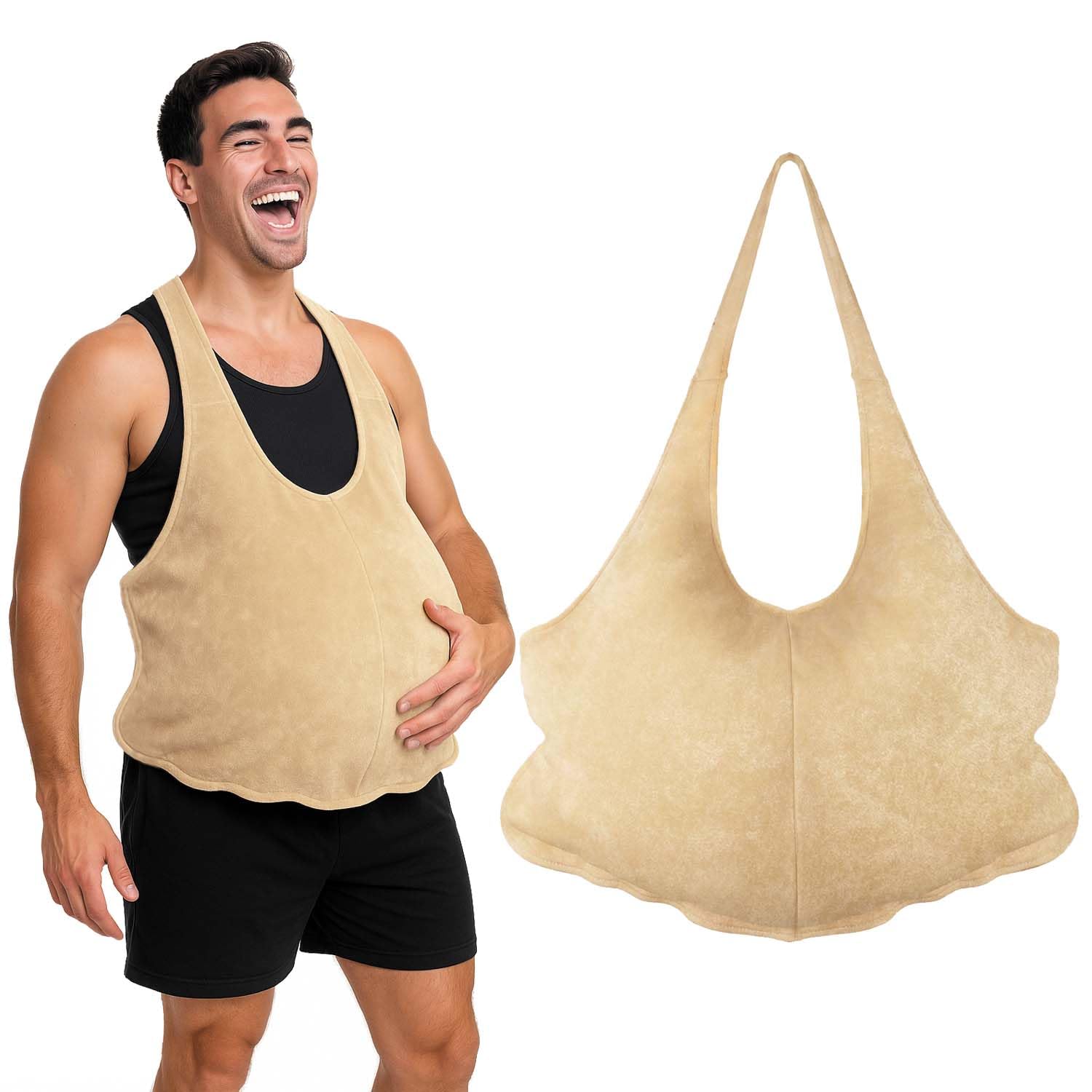 Photo 1 of gagift world Fake Belly, Fat Suit for Santa Claus Costume Funny Gag Gifts Prank Gifts for Adults Novelty Cosplay Accessories for Halloween Christmas Birthday and Theme Parties