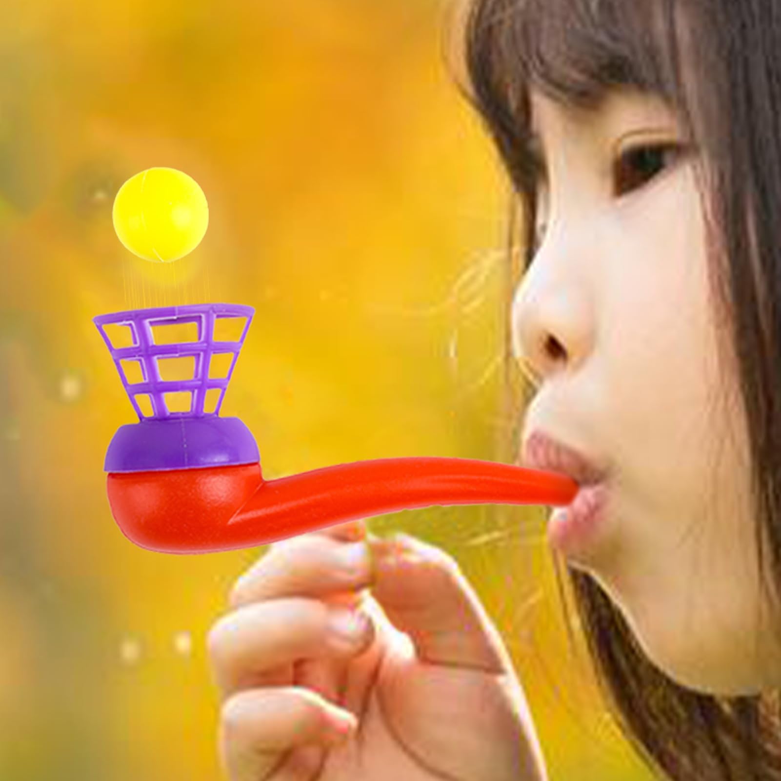 Palline soffianti per Il Controllo della respirazione - Confezione da 10 con cannucce, Gioco di di bilanciamento della destrezza, Giocattolo affidabile per alleviare la consapevolezza e l'ansia