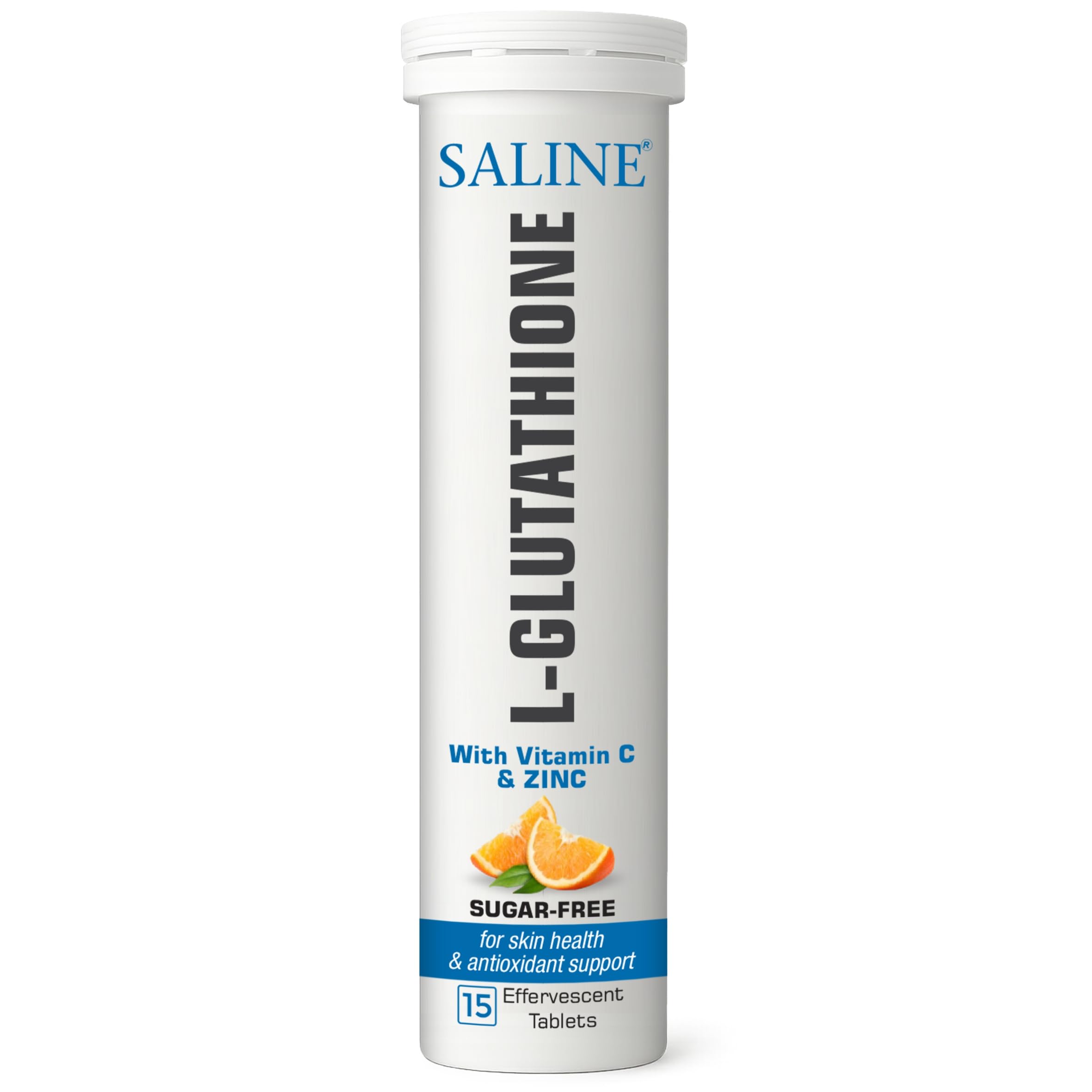 glutathione saline SALINE Glutathione Effervescent Tablets | With Vitamin C, Zinc & Hyaluronic  Acid | Refreshing Orange Flavour | 15 Sugar-Free Tablets