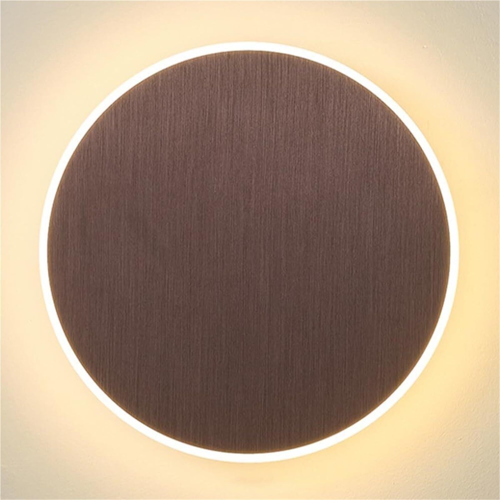 Lampa ścienna LED do wnętrz, okrągła lampa ścienna o mocy 3000 K, 1 sztuka na stałe okablowana lampa ścienna do wnętrz, szczotkowana powierzchnia, minimalistyczna dekoracja, lampa ścienna do S