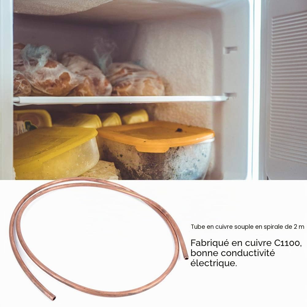 cuivre recuit 10mm, Tuyau en Cuivre Souple C1100 T2 Longue Durée de 2 M avec un Diamètre Extérieur de 10 Mm et un Diamètre Intérieur de 8 Mm à un Prix Abordable