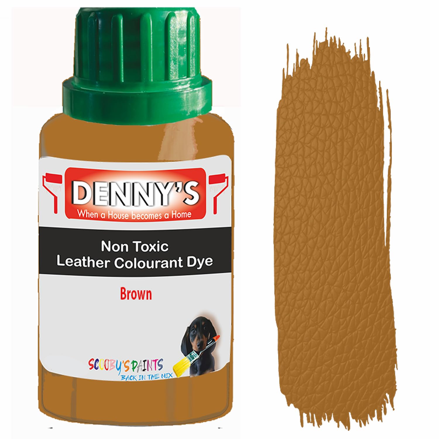 All in One Leather Colourant Self Seal Leather Dye Repair Paint for Furniture, Sofas, Car Seats (Brown, 250ml Bottle)