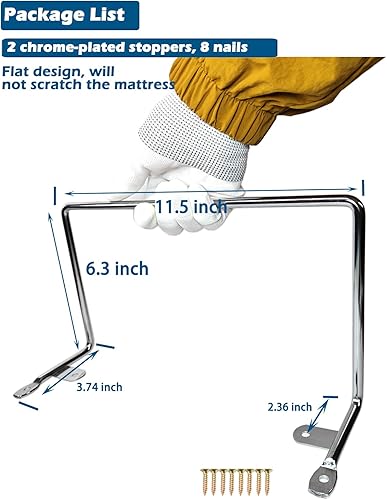 Miniatura 3 de Barra de retención de colchón evita que el tapón de colchón se deslice para evitar que el soporte se deslice en su lugar, agarre 2 unidades
