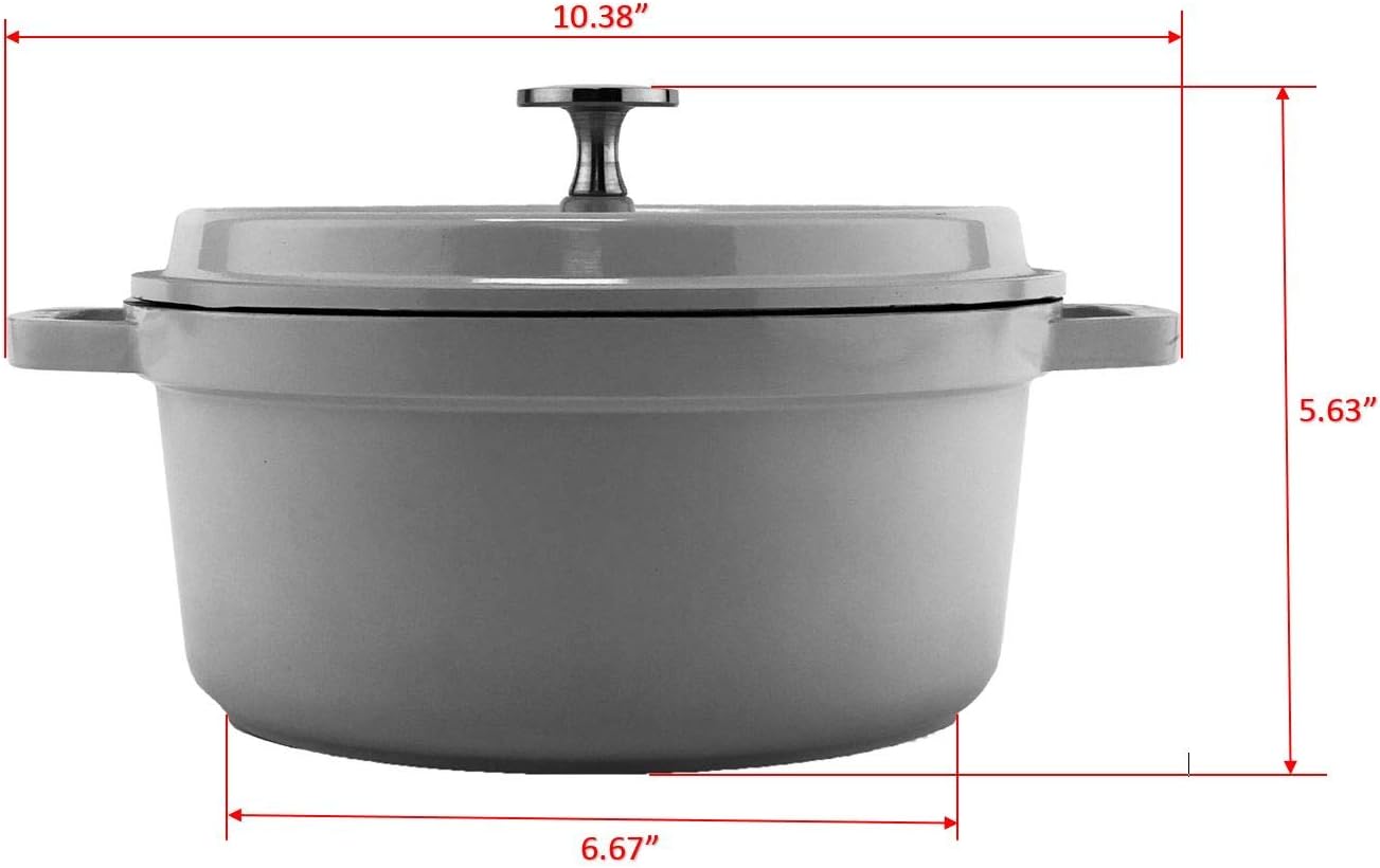 G.E.T. CA-011-R/BK Heiss Lightweight Cast Aluminum Dutch Oven, 2.5 Quart, Round, Red