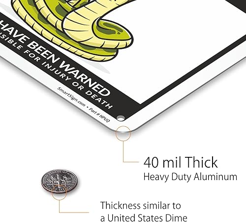 Miniatura 189 de SmartSign Divertido letrero de advertencia con texto en inglés «Beware Of Guinea Pigs – 10 x 7 pulgadas, aluminio laminado libre de óxido de 40 mil