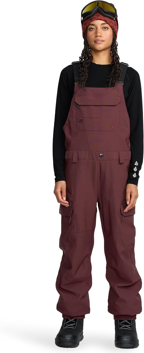 Volcom Women's Creston 3d Stretch Bib Overalls – 15k Waterproof, Insulated, Fully Taped