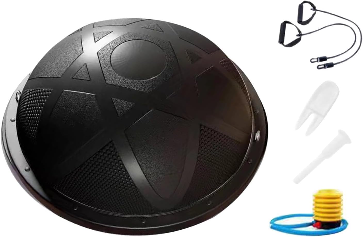 バランスボール エクササイズトレーナー 筋力トレーニングボール 滑り止め 筋力と柔軟向上 ジム ホームスクワット用トレーニング器具  バランスボールエクササイズフィットネスボール滑り止めと柔軟性トレーニング器具ジムホームスクワット用 バランスボール、抵抗バンド ... バランスボール エクササイズトレーナー コアトレーニング トレーニング器具 ピラティス用フィットネスボール