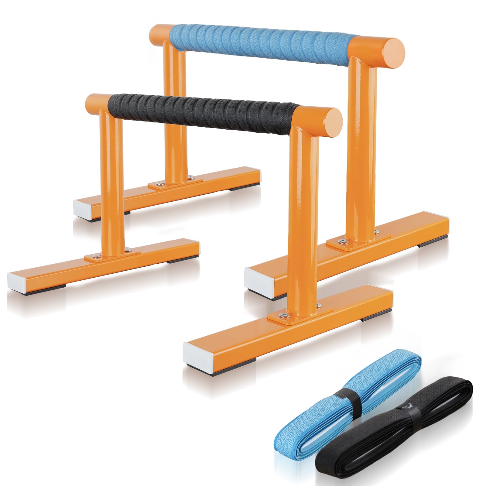 Orange Krafttraining Parallettes Liegestützgriffe Liegestützgriffe Calisthenics Ausrüstung für Home Workout, Anti-Rutsch-Gymnastikstangen, Handstand & Dipstange für Outdoor-Übung
