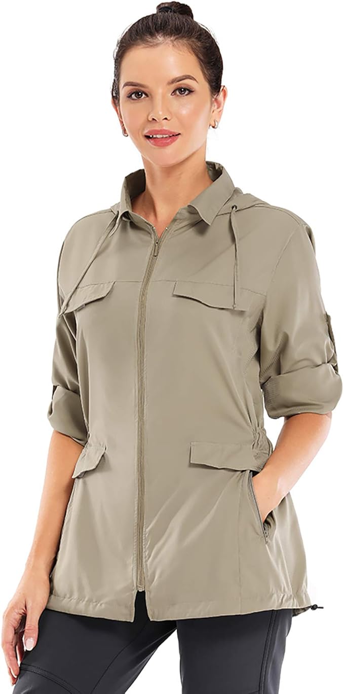 Women's PFG Quick Dry Long Sleeve Hiking Shirt with Hood, UPF 50