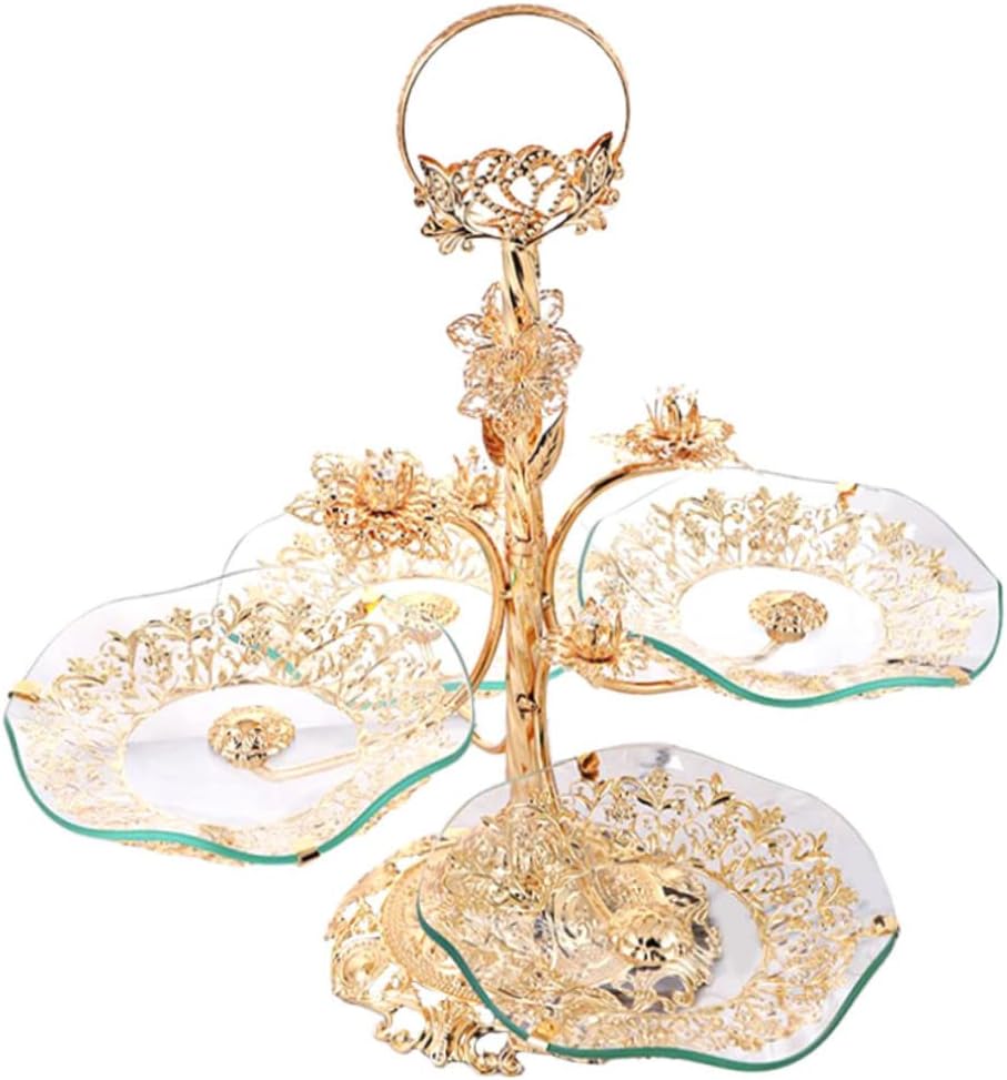 Alipis 1pc Elegant Multi-Layer Glass Fruit Serving Tray Stylish Afternoon Tea Display for Desserts Snacks and Candies Home Decor and Entertaining Accessory