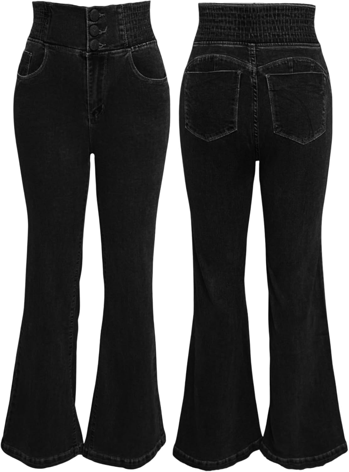 Flare Jeans for Women Tummy Control Bootcut Jeans Stretchy Button Fly Bell Bottom Butt Lifting High Waisted Denim Pants - Image 9