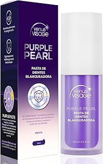 Venus Visage Pasta de Dientes Morada Blanqueadora – Blanqueador Dental Violeta – Dentífrico Dientes Blancos – Pasta Dental Sabor Menta para Blanquear Dientes y Eliminar Manchas (30 ml)