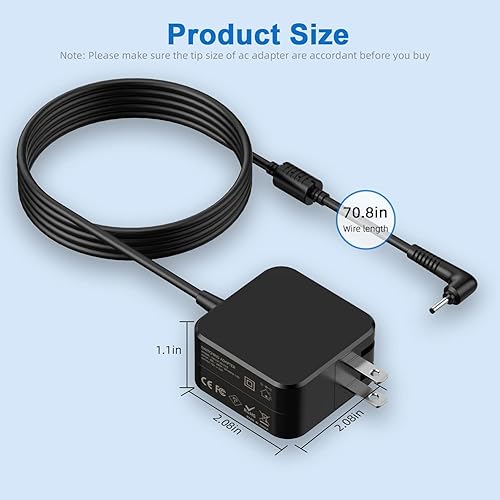 Miniatura 6 de Syfrufo Cargador para portátil de 26 W compatible con Samsung Chromebook 3 2, XE500C13 XE500C13-K03US XE500C13-K02US XE500C13-K04US, adaptador de