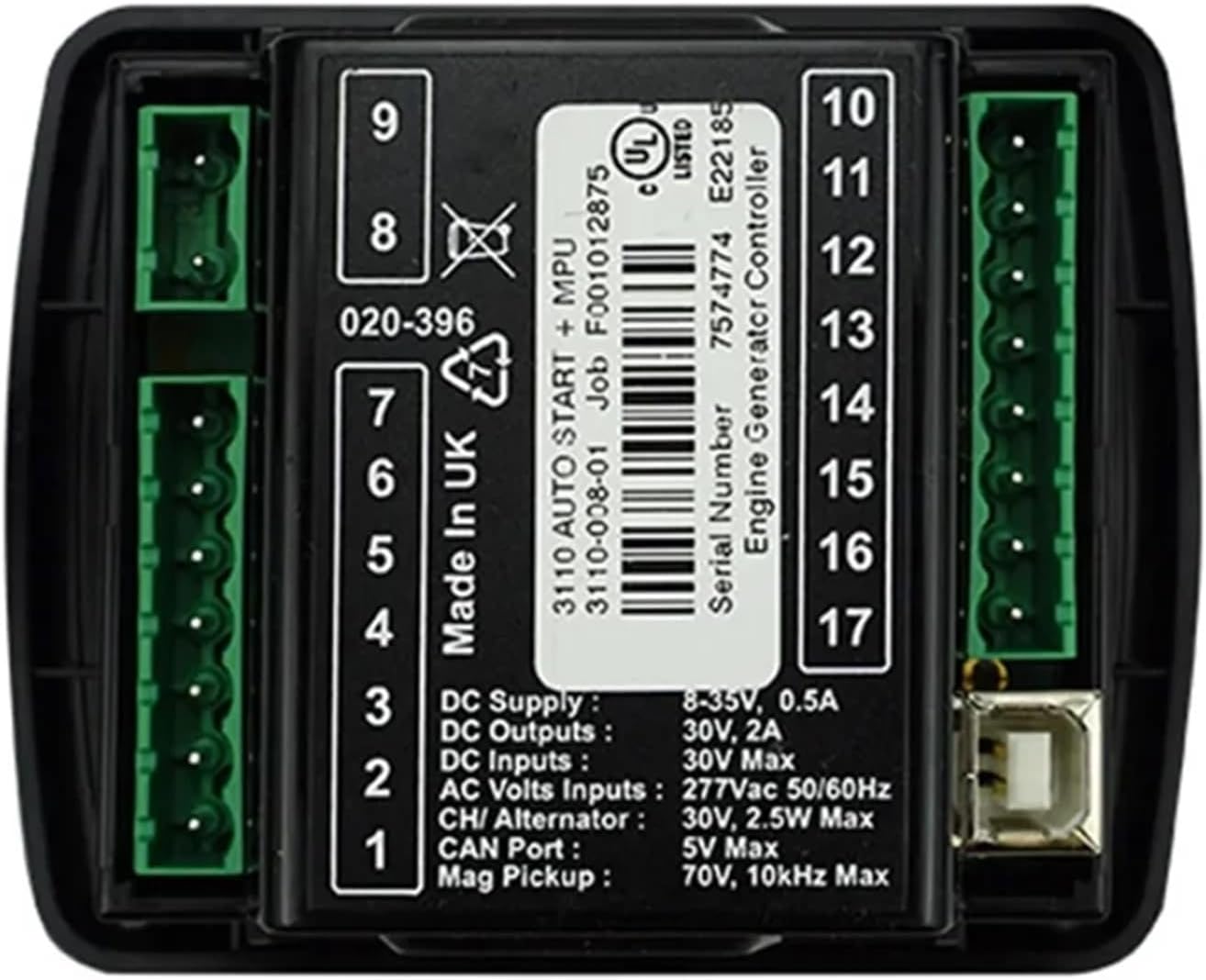 Dse3110 Generator Controller MPU Manual Auto start Generator Accessories Dse 3110(Dse3110 Copy)