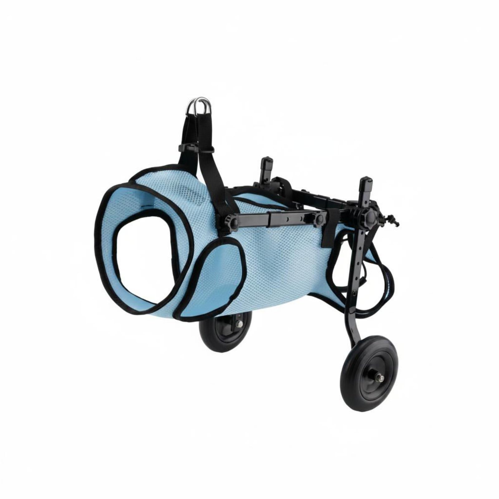 Comfortable Small Dog Rehabilitation Wheelchair Adjustable Dog Rear Leg Wheelchair Lightweight Pet Mobility Transport Stable for Dogs with Paralysis, Post-Injury Care, Light Blue, S-picture-12