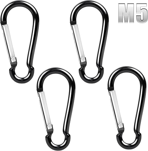 Miniatura 2 de REERON Mosquetón para asta de bandera, clip de resorte, 4 piezas de clips de bandera de repuesto, mosquetón, accesorios para asta de bandera para