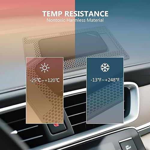 Vista 4 de TENOC Silicone Non-Slip Mat 1 Pack for Screen Protector Installation & Car Dashboard, Large Anti-Slide Grip Pad with Camera Cutout, Thick Sticky Mat