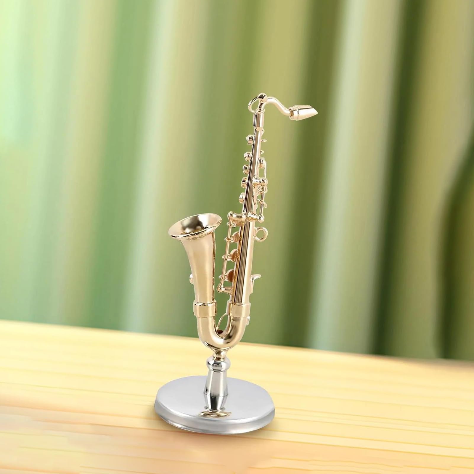 Ozdoby na instrumenty muzyczne Miniaturowy model saksofonu kolekcjonerski instrument muzyczny z podstawką