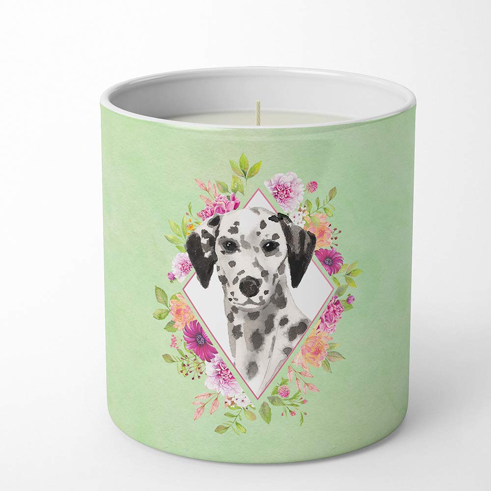 Bougies décoratives de soja fleurs vertes dalmatiennes, le cadeau idéal