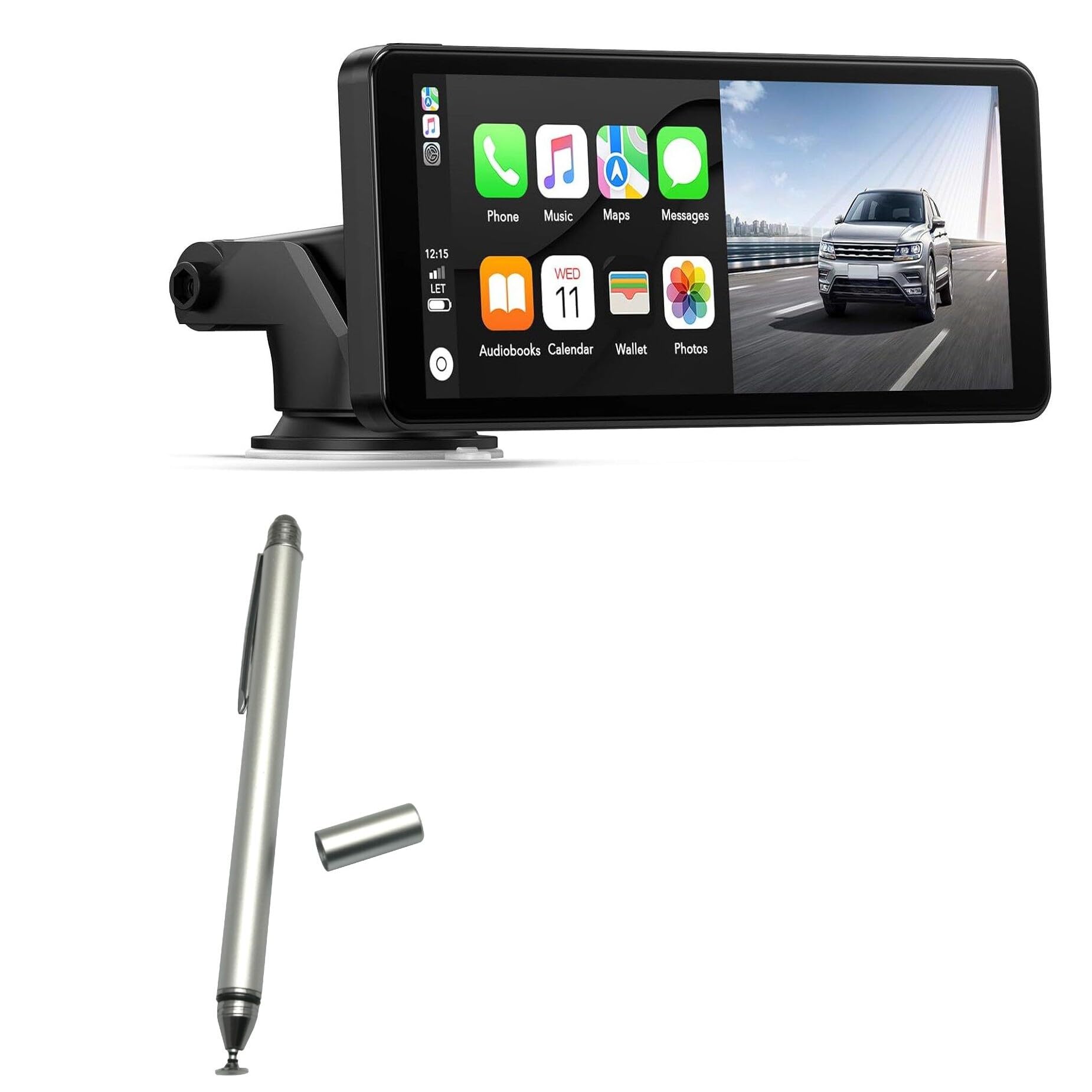 BoxWave Stylus Pen Compatible with Lamtto RC09 - DualTip Capacitive Stylus, Fiber Tip Disc Tip Capacitive Stylus Pen - Metallic Silver