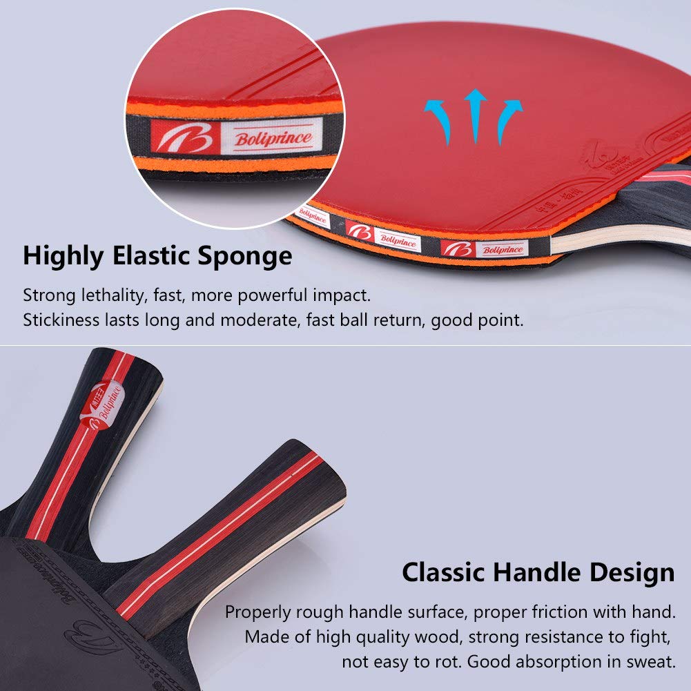 Raquette de ping-pong,5 Couches De Bois Offensive raquettes de tennis