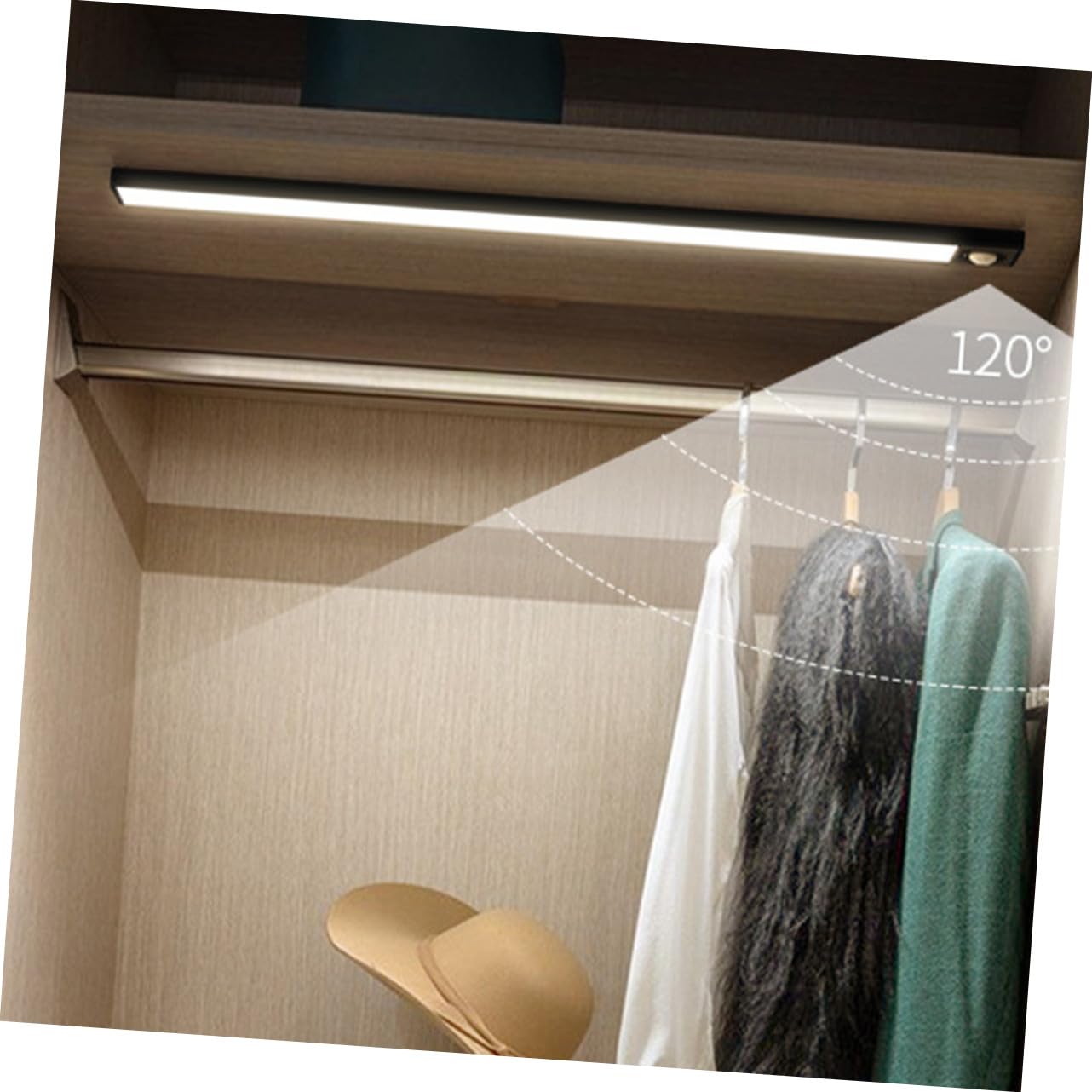 Housoutil Lampe LED Détecteur de Mouvement Rechargeable, Veilleuse Intérieure Lumière Chaude, Ultra Fine, Capteur Intelligent pour Chambre et Armoire, Batterie Intégrée, Usage Quotidien