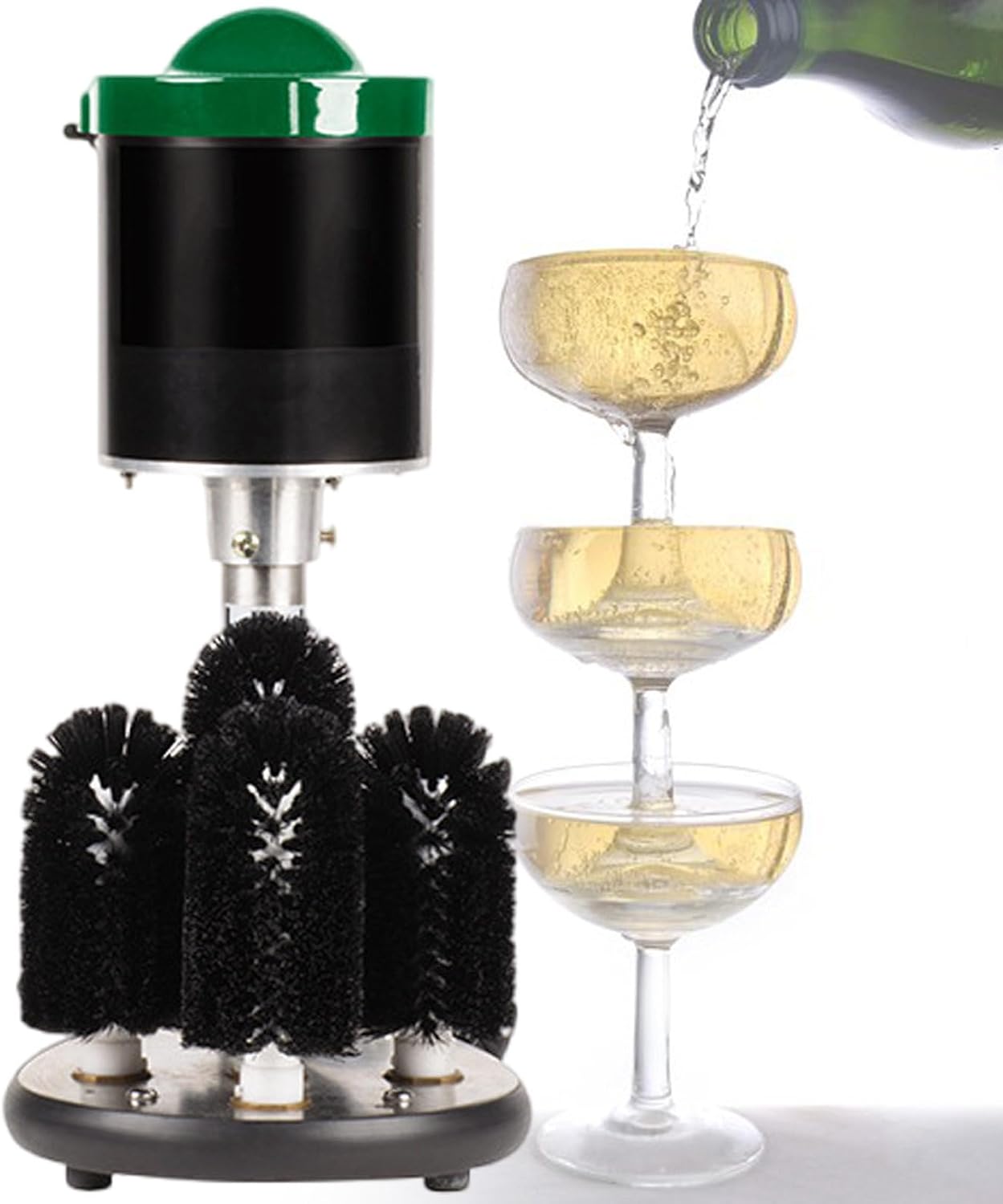 5 Brush Wine Glasses Washing Machine,600 Pic/h,Commercial Electric Cup Cleaning Device,for Hotels Caterers Bars Restaurants