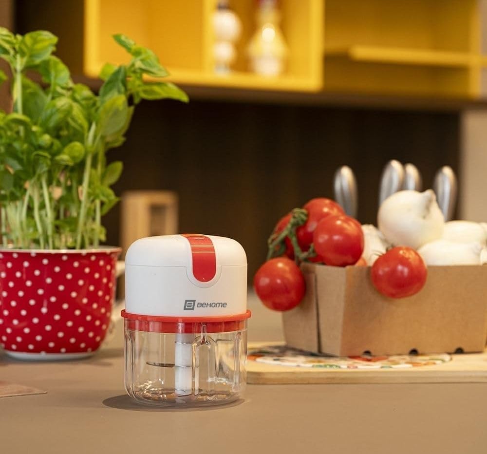 Behome Mini Wireless USB, Pojemność 250 ml, Ostrza Stal nierdzewna, Czerwony i Biały