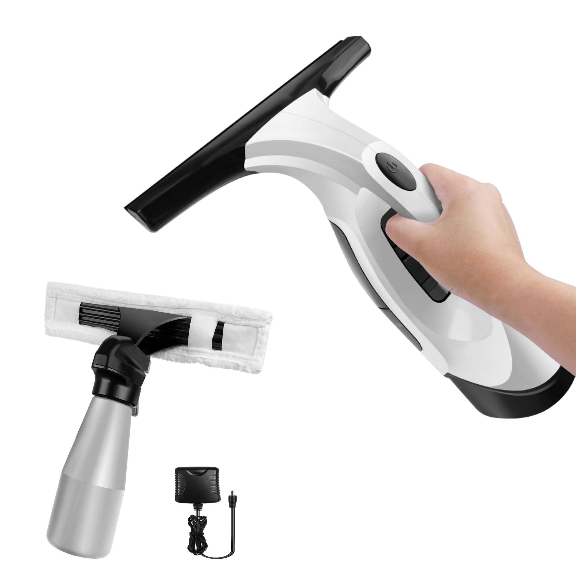 Rechargeable Window Vac with 150ml Water Tank, Power Window Vacuum Cleaner Set, Window Squeegee Electric Cleaning Tool for Windows, Tiles, Mirrors