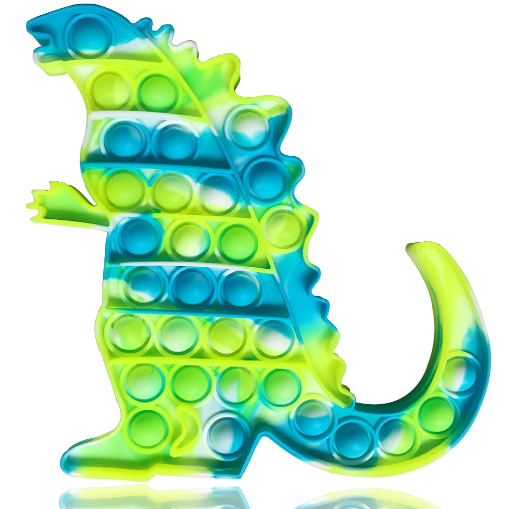 Photo 1 of CLZWiiN Big Push Pop Bubble Sensory Fidget Toy, Tie-dye Silicone Popper Stress Reliever Fidget Toys for ADHD and Early Educational Toddler Baby, Simple Fidget Popper Gift for Kids and Adults Green Blue White