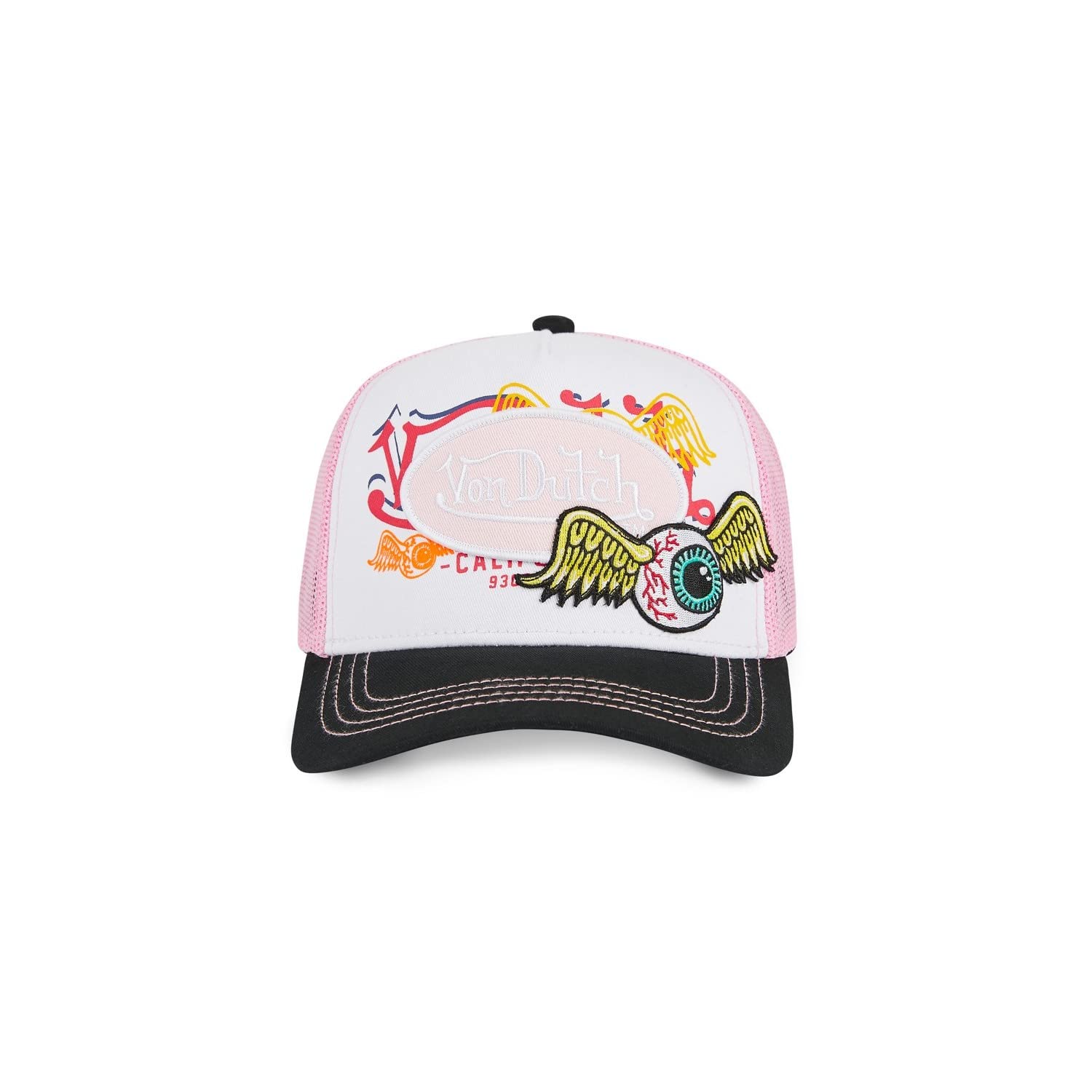 Von Dutch Casquette Trucker Unisex Gorra Blanco-Rosa