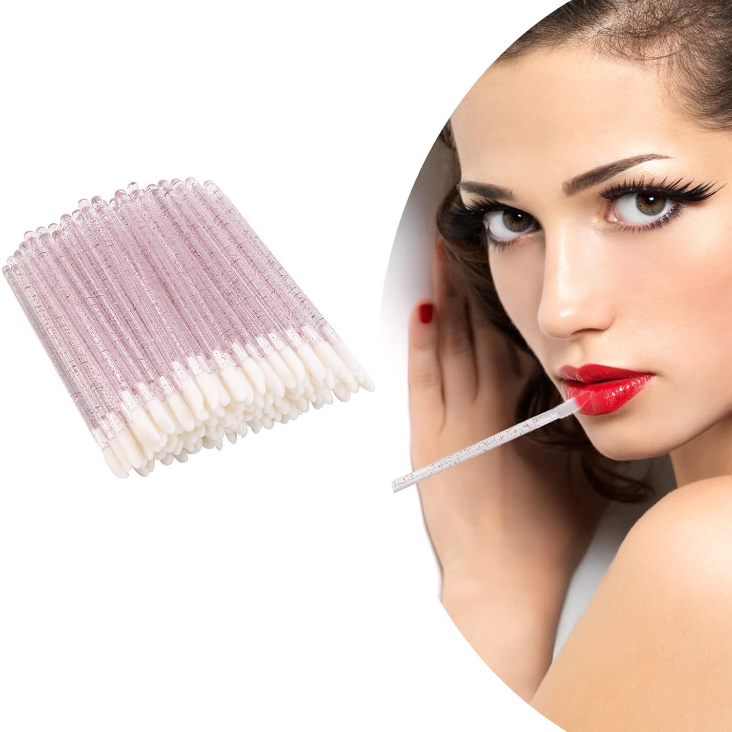 COSLUXE Lip Applicators Disposable Lip Brush, Lip Wands Applicators, Lipstick Applicators Disposable Doe Foot Applicator Lip Brush Wands (Multicoloured, 50 - Pcs)-image-18