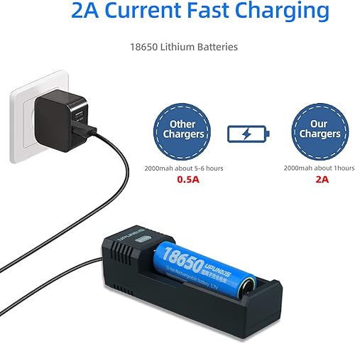 Miniatura 3 de Cargador de batería de corriente 18650 2A adecuado para batería de iones de litio 18650 20700 10440 14500 18500 16340 17500 26650 cargador de