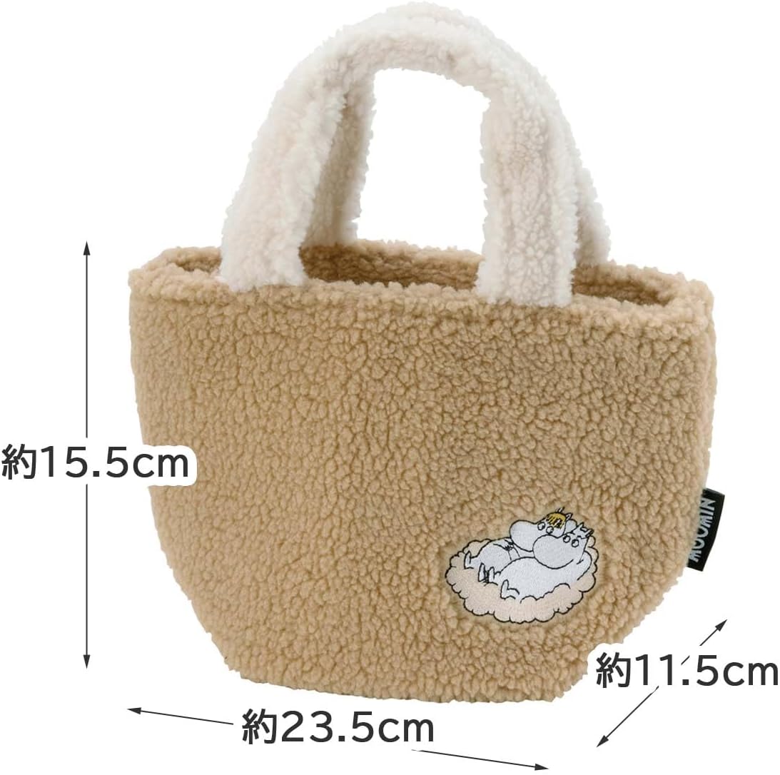 Skater KOB1-A Boa Fabric, Cold Insulation, Lunch Bag, For Soup Jars, 9.3 x Depth 4.5 x Height 6.1 inches (23.5 x 11.5 x 15.5 cm), Fluffy Fabric, Moomin